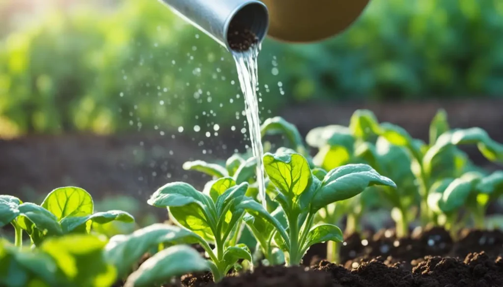 watering potato plants