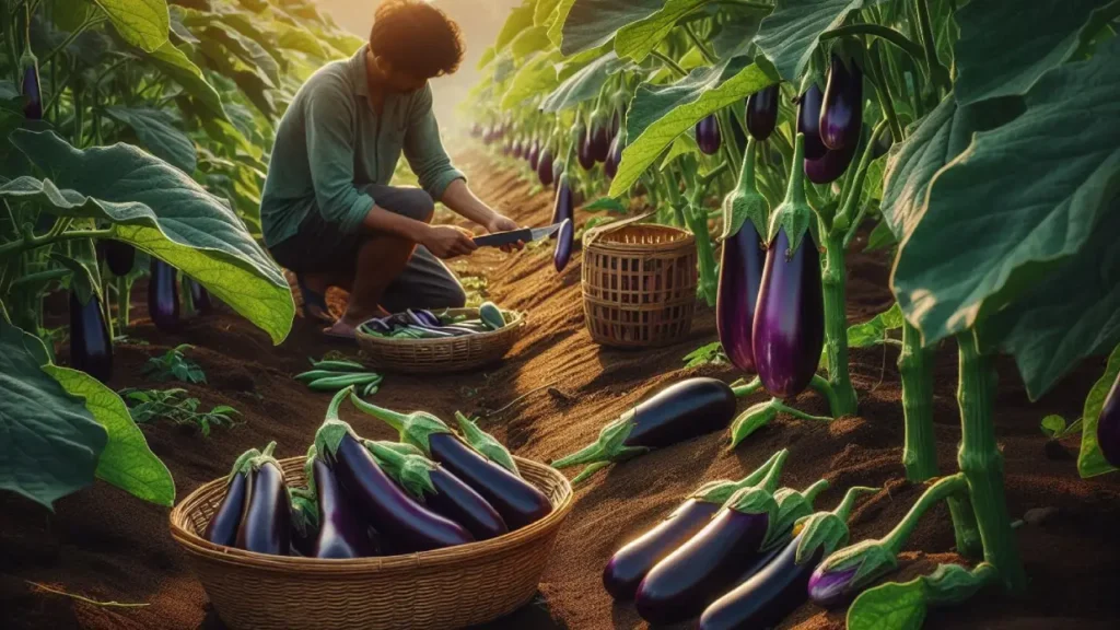 how to harvest eggplant