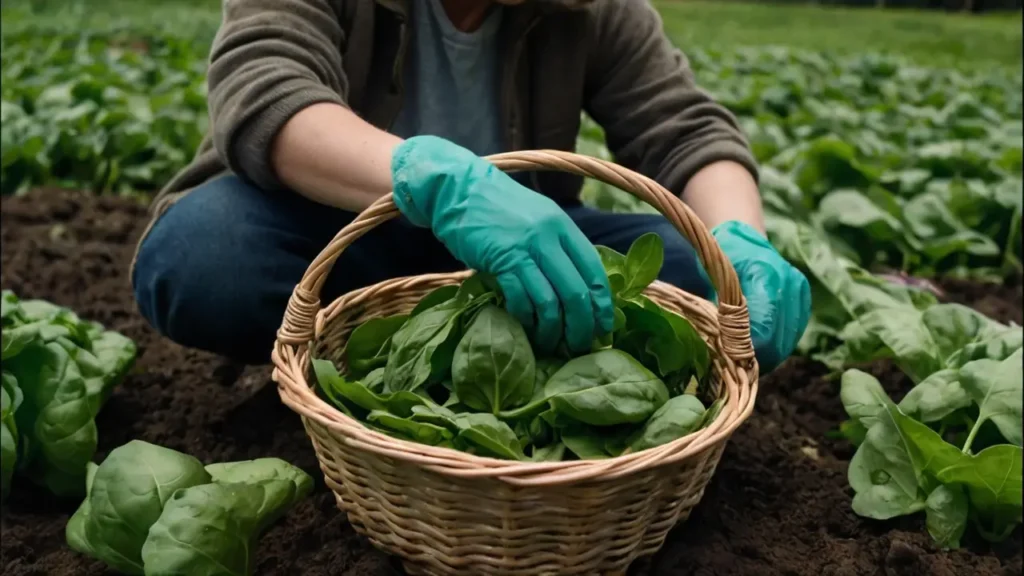 how to harvest spinach